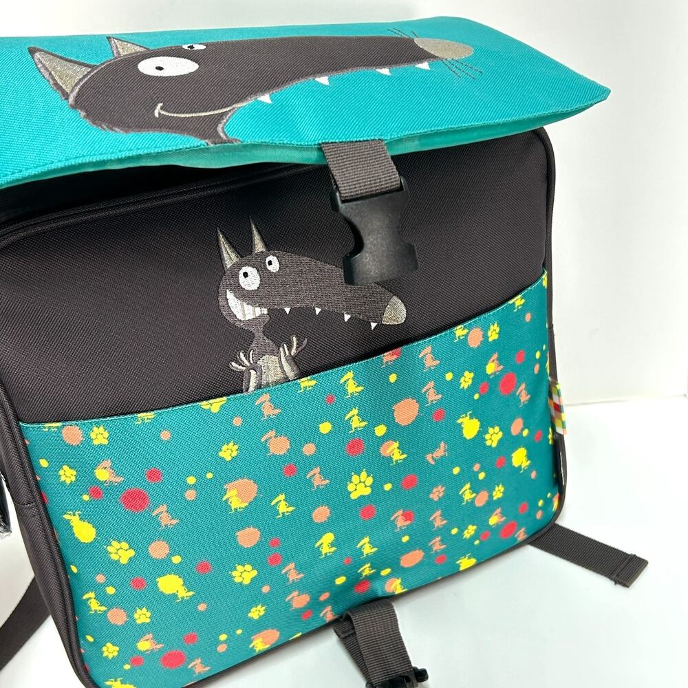 Schoolbag Backpack Wolf Les Deglingos Loup Childrens French Made Brand New Kids